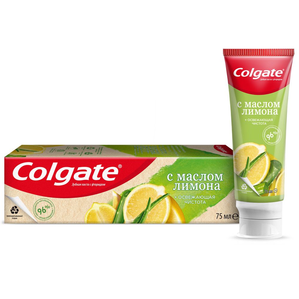 Colgate зубная паста с маслом  naturals освежающая чистота лимона с фторидом 75 мл