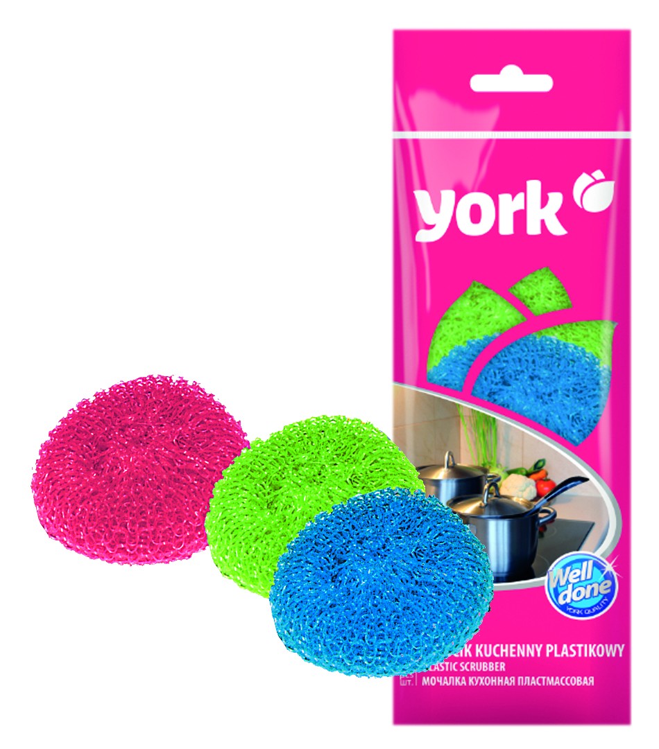 York губка для посуды пластиковая 3шт