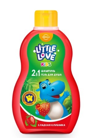 Little love детский шампунь+гель для душа 2в1 сладкая клубника 400мл