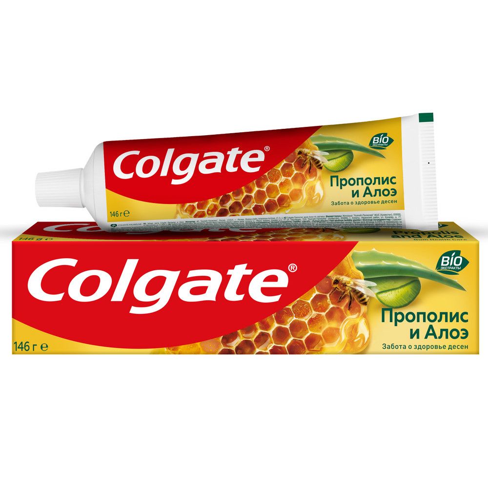 Зубная паста colgate прополис и алоэ с натуральными ингредиентами для защиты от кариеса и свежего дыхания 100 мл
