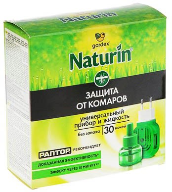 Gardex Naturin Комплект: прибор универсальный + жидкость от комаров без запаха, 30 ночей