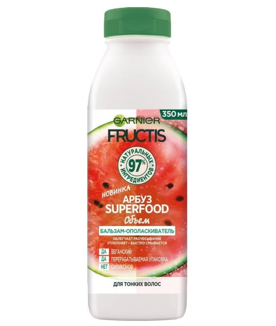 Fructis бальзам-ополаскиватель Superfood арбуз 350мл