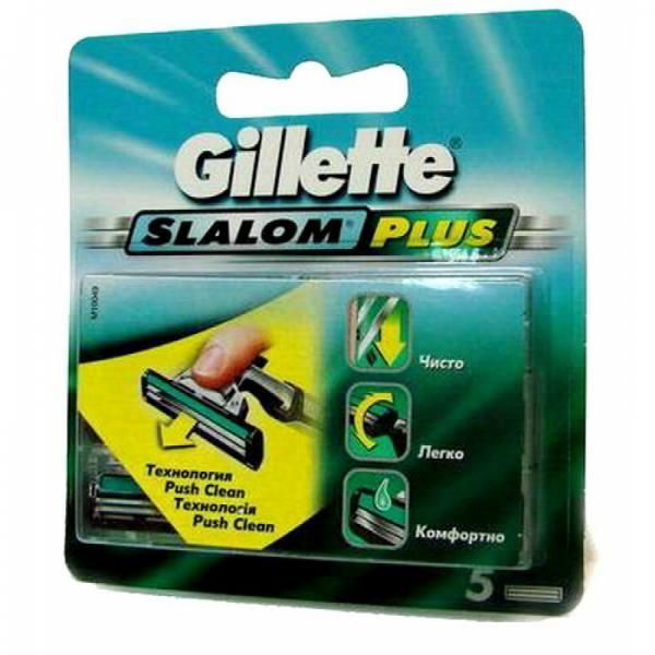 Сменные кассеты Gillette Slalom 5шт с увлажняющей полосой