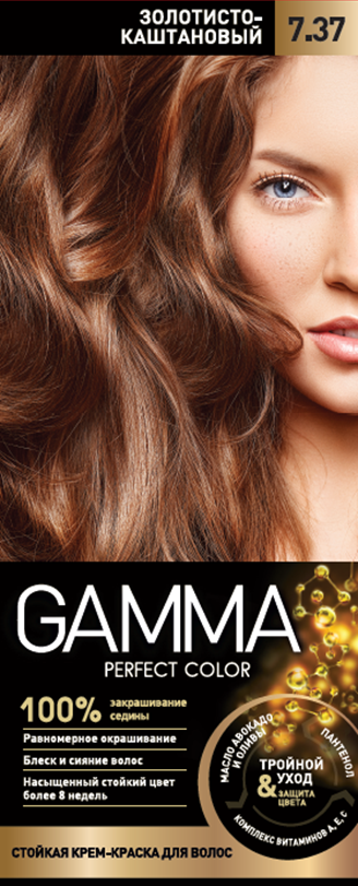Свобода gamma perfect color стойкая крем краска тон 7.37 золотисто каштановый