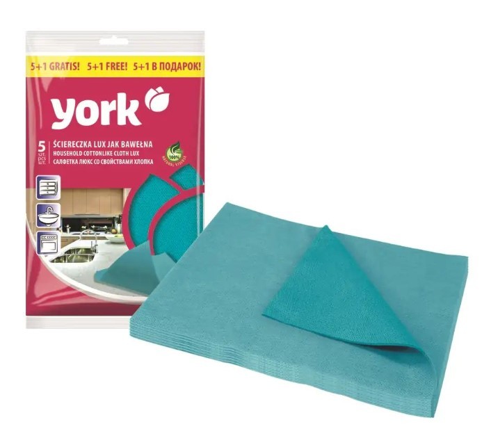York салфетка Люкс сверхвлаговпитывающая 5шт+1шт