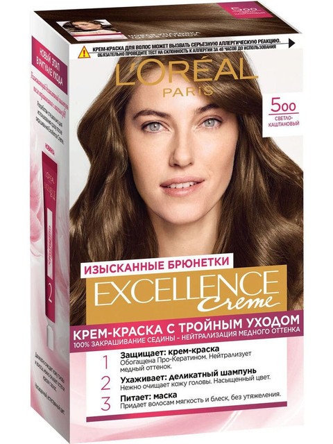 LOREAL  ЭКСЭЛАНС 500 светло- каштановый
