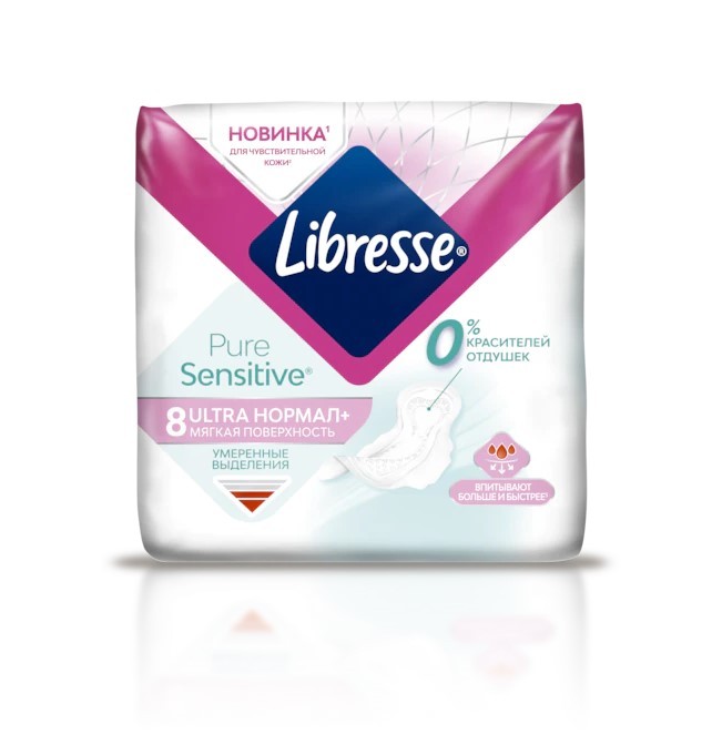 Libresse прокладки гигиенические PureSensitive Ultra Нормал+ 8шт