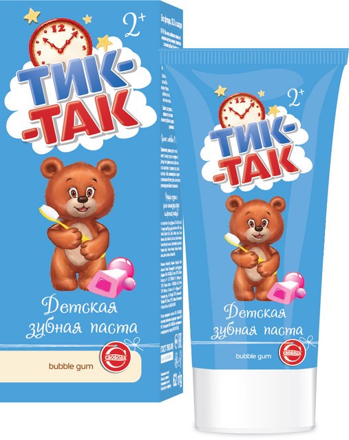 Тик-Так паста зубная детская 2+ Bubble gum 62г