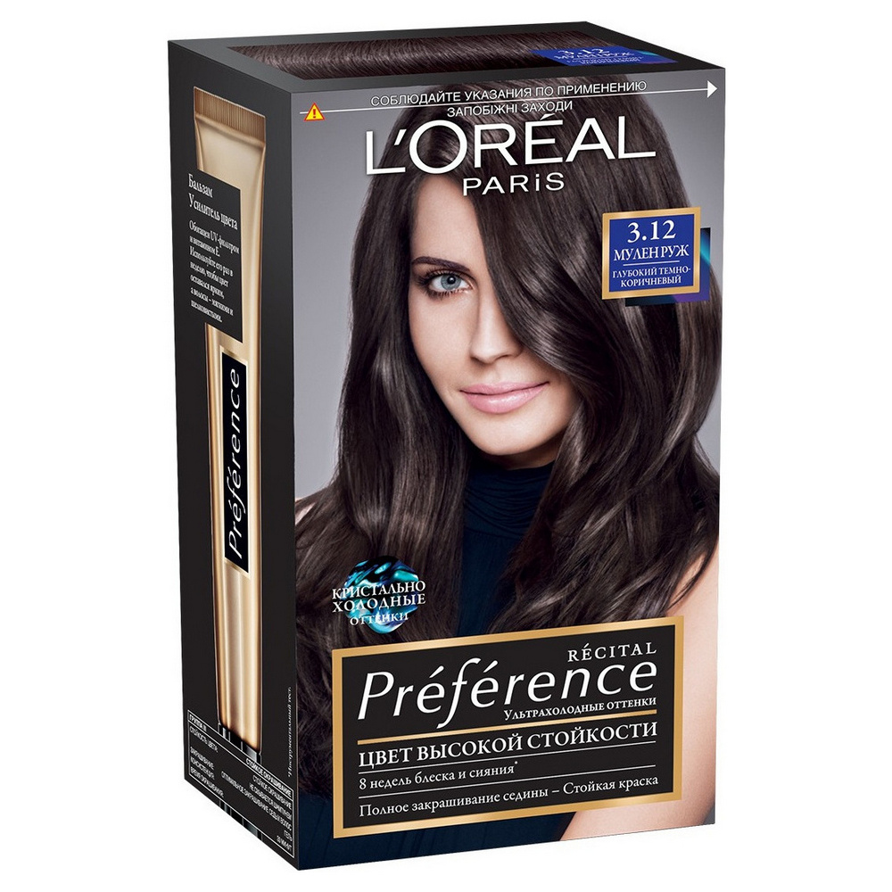 Краска для волос LOREAL ПРЕФЕРАНС 3.12 Мулен Руж