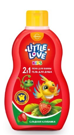 Little love детская пена для ванны+гель для душа 2в1 сладкая клубника 400мл