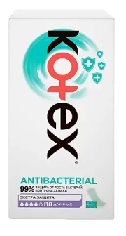 Kotex прокладки ежедневные антибак длинные 18шт