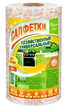 House Lux №100 color универсальная салфетка 22х23 спанлейс 45г м2 рулон