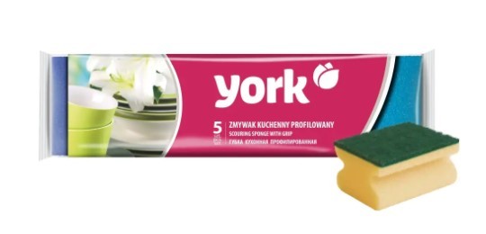 York губки для посуды профилированная 5шт