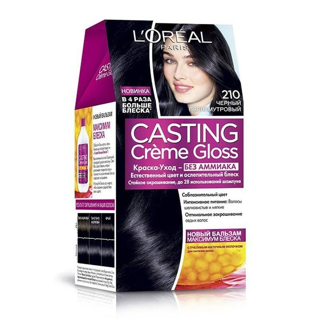 LOREAL  КАСТИНГ КРЕМ ГЛОСС 210 Чер. перлам.