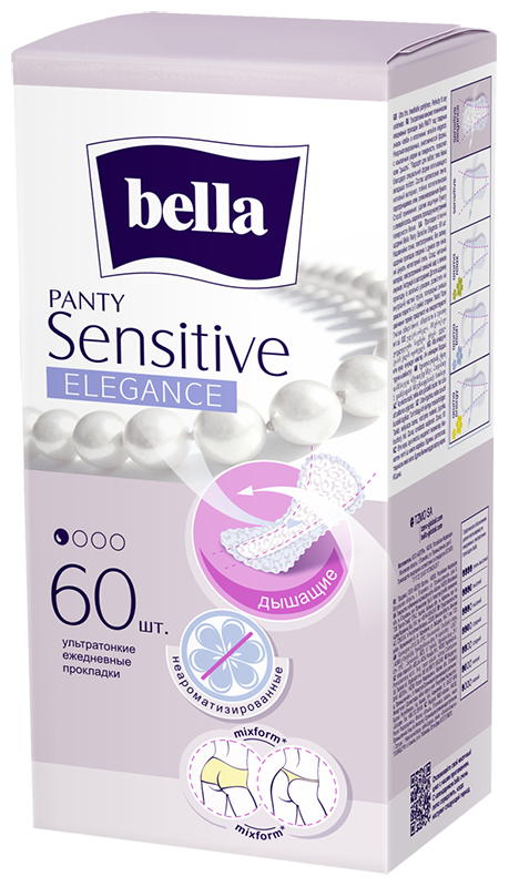 BELLA Прокладки ежедневные PANTY SENSITIVE Elegance, 60 шт
